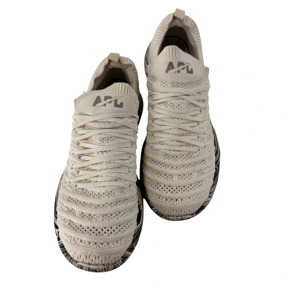 APL TechLoom Bliss Cream Black Marble Running Shoes Athletic Sneakers Womens 8